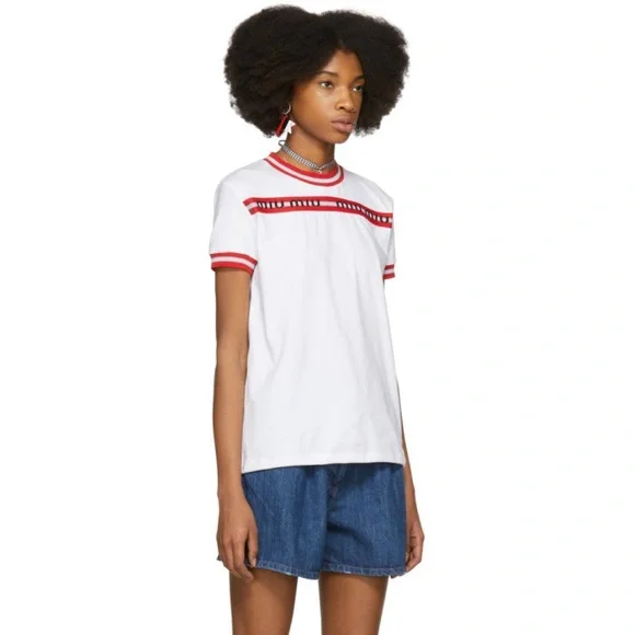 Miu Miu White Tee with Red Accents - Picture 9 of 10